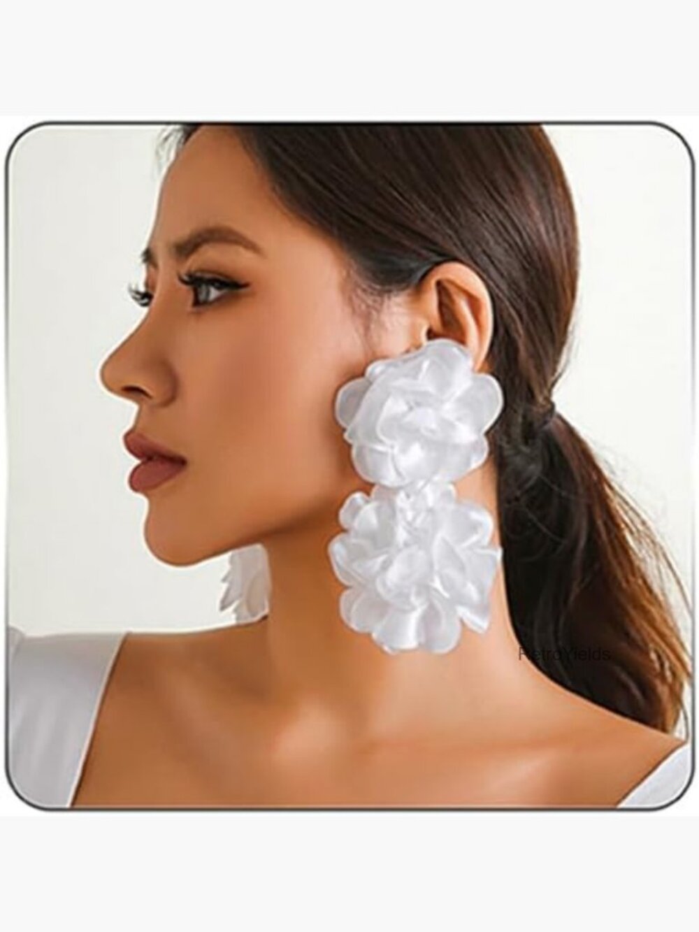 Large Floral Tassel Drop Earrings - Bohemian Statement Jewelry